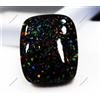 Cuscino opale di fuoco australiano naturale 22 ct doppio nero lucido certific...
