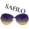 safilo Occhiali da Sole Donna MADE IN ITALY Vintage Anni 80 Argento e Blu GRANDE
