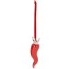 Cupido&Co. Cornetto Rosso con Corona Argentata - Bomboniera Portafortuna in Resina H 10 cm