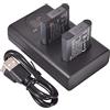 DSTE 2x LI-90B Ricambio Batteria + Caricatore doppio USB con display LCD Compatibile per LI-92B e Olympus SH-1,SH-50,iHS SH-60,SP-100,SP-100EE,iHS Tough TG-2,iHS Tough TG-3,XZ-2 iHS Fotocamera