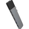 HyperDrive Hub USB-C, 6-in-2 Adattatore Duo in Alluminio con Gigabit Ethernet, Alimentatore da 100W, 40 Gbit/s USBC, 2 USB-A 3.0, 4K-HDMI, Adattatore Thunderbolt 3 per MacBook Pro 2020 2019, Grigio