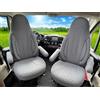 BREMER SITZBEZÜGE WPL409 Coprisedili per pilota, compatibili con camper, Hymer Ducato, accessori per camper, set di 2 pezzi, con copribraccioli, colore grigio