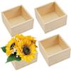 ARCPNRT Scatole Portaoggetti in Legno Grezzo, 4 Pezzi Piccole Scatole Quadrate Rustico, 10x10x6 cm Scatola di Legno Senza Coperchio Organizer, per la Decorazione Della Casa, Collezionista, Fai Da Te