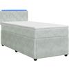 vidaXL Letto a molle con materasso grigio chiaro 90 x 200 cm in velluto