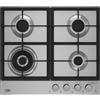 Beko Piano Cottura a Gas N° 4 Fuochi 60 cm Inox - HIAW64226SXE
