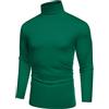 COOFANDY Maglia a collo alto da uomo, a maniche lunghe, sottile, basic, slim fit, tinta unita, verde oliva, XXL