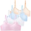 Domee Reggiseni Sportivi Bustier in Cotone Imbottito per Ragazze 12-16 Anni Confezione da 4 Bianco+Nudo+Rosa+Blu 12-16 Anni