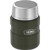 THERMOS King - Barattolo in acciaio inox isolato sottovuoto con cucchiaio, 453,6 g, colore: verde opaco