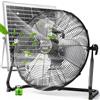 TonyEst Ventilatore a energia solare da 40,6 cm con pannello solare da 30 W, portatile da 20000 mAh, a batteria, per campeggio, casa, patio, cantiere, velocità continua, struttura in metallo e lame in