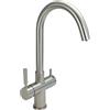 Vitalgoccia Rubinetto Tiron per depuratore acqua 5 vie sostitutivo Nickel Spazzolato
