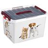 SUNWARE perfectly organised Sunware Q-line Porta Crocchette Cane 22L con Vassoio - 40x30x26cm - Contenitore Cibo Cani e Gatti - Impilabile Bianco Bordeaux