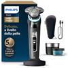 Philips Shaver i9000 Prestige, rasoio elettrico Wet & Dry, tecnologia Skin IQ, triplo sistema Lift & Cut, doppie lame in acciaio di precisione 360º, pod per pulizia rapida, modello XP9207/30