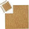 Relaxdays Tappeto da Fitness a Puzzle, 9 Tasselli per Sport, in Gommapiuma EVA, BPA-Free, in Effetto Legno, Naturale