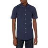 Amazon Essentials Camicia Oxford con Tasca a Maniche Corte Slim Uomo, Blu Marino, XS