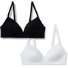 Amazon Essentials Bralette con Scollo Profondo, Imbottita, senza Ferretto, in Microfibra Ultra Liscia, Elasticizzato in 4 direzioni Donna, Confezione da 2, Bianco/Nero, 3C