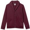 Amazon Essentials Cardigan a Maniche Lunghe in Felpa con Collo Sciallato Uomo, Bordeaux, S