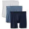 Amazon Essentials Boxer in Microfibra, Biancheria Intima Uomo, Pacco da 3, Blu/Blu Marino Blu/Grigio Chiaro, XXL