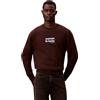 Calvin Klein Uomo Felpa Fleece Retro Graphic con Scollo Rotondo, Marrone (Rich Brown), L