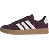 adidas Uomo Grand Court 3.0 Shoes, Maroon/off White/Gum 3, 44 2/3 EU