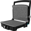 Cecotec Piastra e Griglia elettrica Rock'nGrill 2000 Stone Ceramic Mix&Grill. 2000 W, Grill, Griglia, Ferro e Sandwichera, Rivestimento Ceramico, Superfie Misto Apertura 180°, Scatola Raccolta, Inox