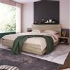 Terahanda Letto matrimoniale in legno, 160 x 200 cm, con 2 comodini, letto moderno, con 2 comodini, camera da letto, completo, 205,5 x 235 x 76,5 cm (larghezza x profondità x altezza), set in rovere