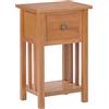 vidaXL Tavolino Portariviste con Cassetto 35x27x55 cm Legno di Rovere