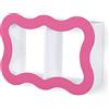 MODULARREDO | MOVIE, Mensola da Muro, Mensole Cameretta, Scaffale Pensile, 2 Ripiani, con Cornice, 37x55.50x17 cm, Rosa, Kit Tasselli Incluso - Made in Italy