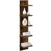 vidaXL Scaffale da parete Rovere Fumo 22 x 15 x 100 cm, Scaffali da muro eleganti in legno ingegnerizzato, per un living moderno e organizzato, design minimalista