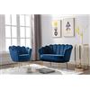 Vente-unique - Set divano 2 posti e poltrona conchiglie in Velluto Blu notte - DANDELION