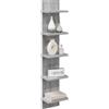 vidaXL Scaffale da parete Sonoma grigio 22 x 15 x 100 cm, Scaffali da muro eleganti in legno ingegnerizzato, per un living moderno e organizzato, design minimalista