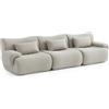 MILYsofa Divano modulare, 3 posti, tessuto bouclé, fodere dei cuscini removibili (Beige Pietra, 3 posti)