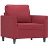 vidaXL Poltrona Rosso Vino 60 cm in Similpelle