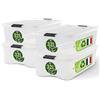 Iris Ohyama, Scatola di Raccoglimento in Plastica con Coperchio, 32L, Lotto di 4, Trasparente, Clip di Chiusura, Maniglia, Impilabile, Organizzazione Solida e Durevole, per Camera, Ufficio, BSB-32