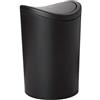 TATAY Cestino Bagno 6L con Coperchio Basculante | Design Compatto e Moderno | Plastica Resistente e Facile da Pulire | Prodotto in Spagna con Capacità 6L | 19 x 19 x 28 cm - Modello Standard - Nero