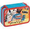 Favorit Astuccio 3 scomparti per la scuola, 20x13x7,5 cm, ART Rosso