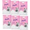 Cat&Rina LongLife al talco, kit 6 confezioni lettiera per gatti silicio da 5,5L cad. Lettiera gatto con cristalli di silicio. Pacco scorta fino a 6 mesi di sabbia gatti anallergica e batteriostatica.