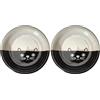 Nobby - Ciotola per latte in ceramica FACE, colore: nero/bianco, Ø 14 x 2 cm (Confezione da 2)