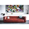 PIB Divano vintage 3 posti in pelle rossa, stile scandinavo, 252x109x65 cm, design unico ed elegante