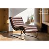 PIB Chaise longue in pelle pieno fiore marrone, stile scandinavo, 60x113x86 cm, design Bauhaus