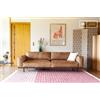 PIB Divano 3 posti in pelle marrone, stile scandinavo, 240x106x73 cm, eleganza e comfort anni '60
