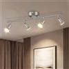 Dehobo Faretti LED Soffitto 4 Luci GU10 Orientabili in Metallo, Nichel