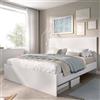 Dmora Francese Carnizza, Sommier per Camera da Letto, Giroletto per Stanza, Struttura Porta Materasso, 146x195 h100 cm, Bianco