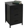 Relaxdays Comodino Relaxdays, 3 cassetti, struttura in metallo, HxLxP: 60 x 40 x 40 cm, comodino squadrato, nero