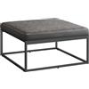 SONGMICS Home LUIZ Collezione - Panca Imbottita, Tavolino da Salotto Quadrato, Poggiapiedi, Piano Reversibile, Sgabello, Struttura in Acciaio, Portata 300 kg, Soggiorno, Grigio Tortora LOM077G01