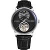 TYBERLEY Pagani Design PD1796 Orologio automatico da uomo, cinturino in pelle, impermeabile, con cristallo zaffiro, alla moda, con tourbillon, orologio meccanico, Argento nero, Classico
