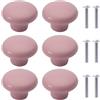 NAKUPENDA 6Pcs Manopole per Mobili Pomelli per Cassetti in Ceramica a Forma di Rotonde Pomello in Ceramica per Cassetto Cameretta Maniglie Delle Porte Armadi (Rosa Chiaro)