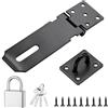 Zydiwo Lucchetto Hasp Lock Porta Serratura del Portone Acciaio Inossidabile con Viti di Montaggio per Armadi Delle Porte (Nero 5 Pollici)