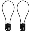 SEASJHBAY Lucchetto a combinazione a 4 cifre con filo di acciaio da 30 cm, set di 2 lucchetti per borse della bicicletta, valigie e cassetta degli attrezzi, lucchetto ad alta sicurezza, lucchetto per armi