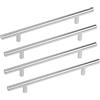 JIAOLUN123 4 pezzi Maniglie per cassetti e sportelli d'argento Pomello cucina armadio porta manopole Tipo T,Maniglia in Lega di alluminio Maniglie per ringhiere,include viti (Hole distance 192mm)
