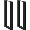 vidaXL Gambe per tavolo da bar a forma di U 2 pz nere 50x(90-91) cm in acciaio